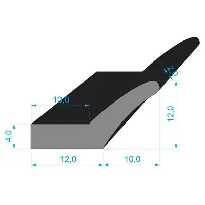 1762 profil tvaru "L" 12x22/4mm, EPDM 60ShA Nejlepší Cena